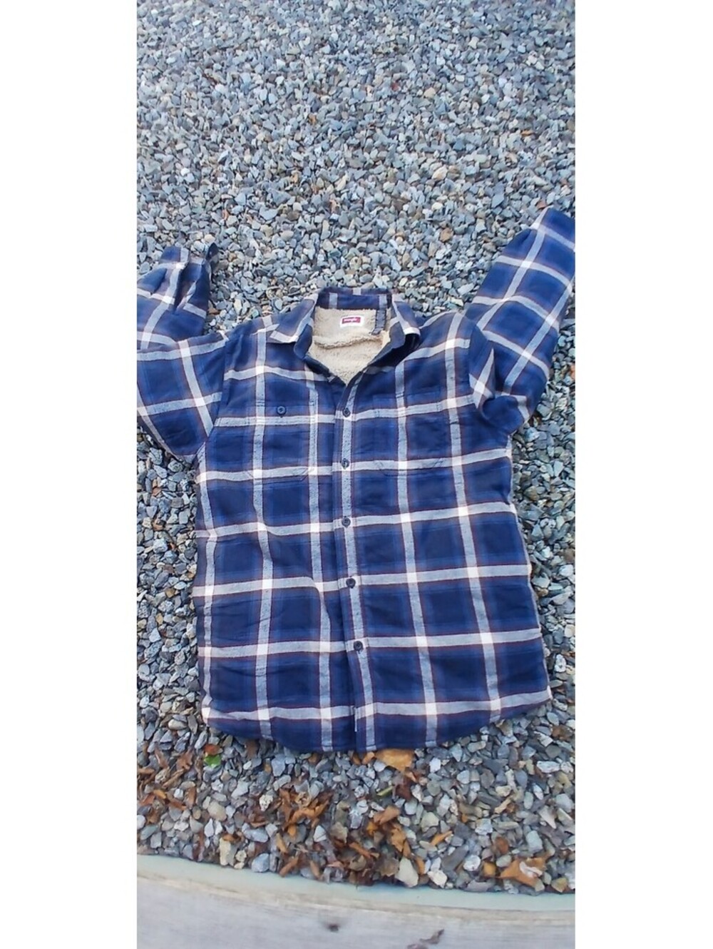 Men's Wrangler Plaid Flannel Sherpa Lined Button Up Shirt Jacket Size M